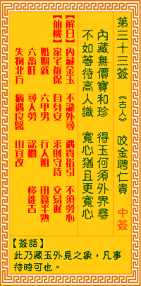 第33签:金聘仁贵