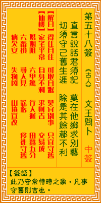 第58签:文王问卜