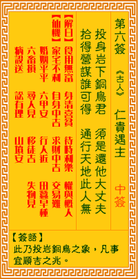 第6签:仁贵遇主