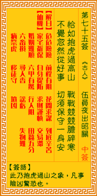 第75签:夜出昭关